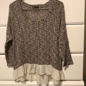 Thin brown and cream sweater